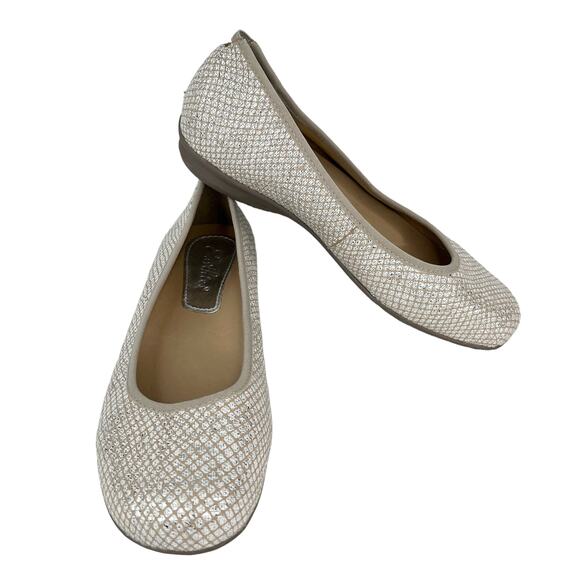 Earthies Ennis Ballet Flats 6 Taupe Silver Orthotic Arch Support Comfort - Picture 14 of 15